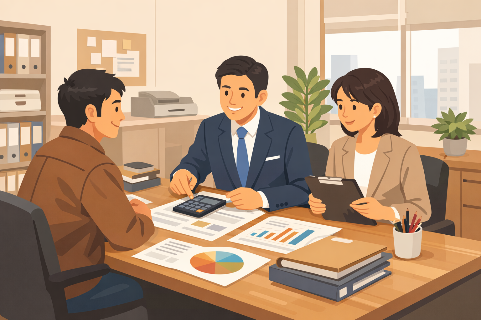 税理士が経営者を支援する会計事務所のイメージイラスト